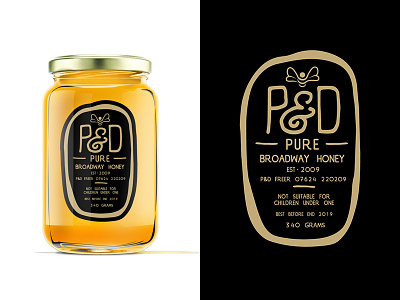 Final Label for P&D Honey badge branding d honey icon label logo mark p sticker