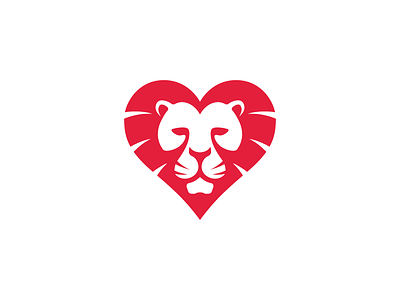 Lion Heart heart icon lion logo mark monogram