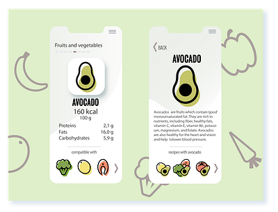 10 food line icons [mockup iphone] adobeillustration app design foodapp foodicons healthy healthyeating healthyfood healthynutrition illustration iphone mockup ui