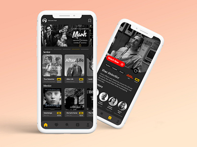 movie streaming ui design - mobile App