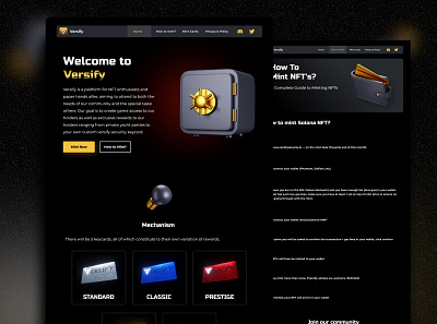 Versify-NFT Project crypto cryptocurrency design figma landing landing page nft token ui uidesign