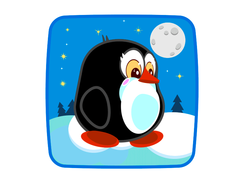 Pingvik greets you character sticker
