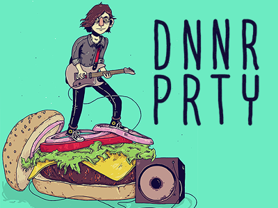 DNNR PRTY | Punk Burger art artist design food illustration logo music poster rock