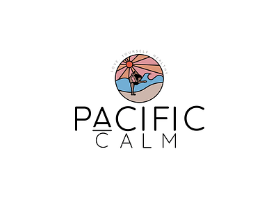 Pacific Calm Spa & Gym Logo Design branding clean design flat graphic design icon illustration illustrator logo minimal