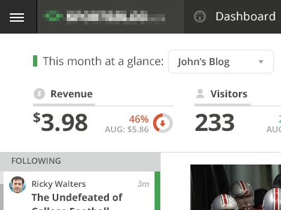 Dashboard Revised dashboard feed stats ui web