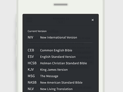 A Bible App - Version Selector app bible content devotional image ios iphone