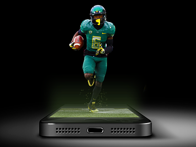 Sports news mobile app promo app athlete composite football iphone light lighting mobile photoshop sports