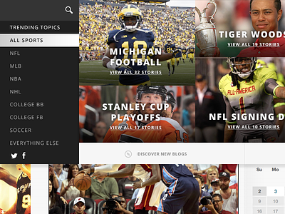 News dropdown athlete blog category content dropdown news overlay search sports