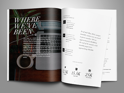 Prospectus design - interior spread book media kit mockup print spread
