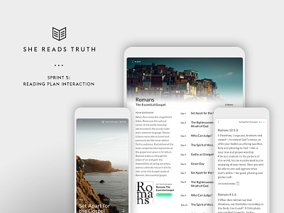 She Reads Truth v2 - Sprint 5: Reading plan interaction app bible mobile tools ui