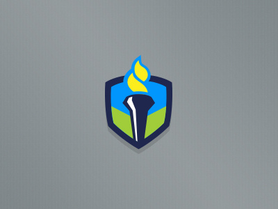 Torch Shield badge flame game logo shield sport torch