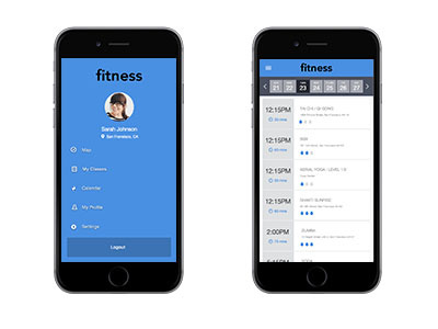 Fitness App app booking exercise fitness mobile rsvp studio ui yoga