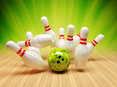 Bowling Strike 3d ball bowling green pin