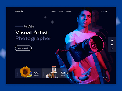 Alex.ph. Landing page for a photograher branding design designer landing page typography ui ux