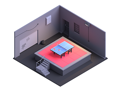 Blog Post: Design Ping Pong alley low poly ping ping pong pong table tennis