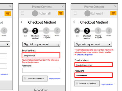 eCommerce Checkout UI States checkout ecommerce errors states ui