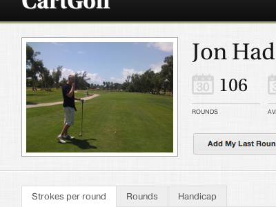 CartGolf UI - Profile Page