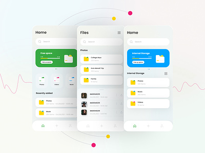 File Manager iOS App card cards clean document file flat ios manager minimal save ui