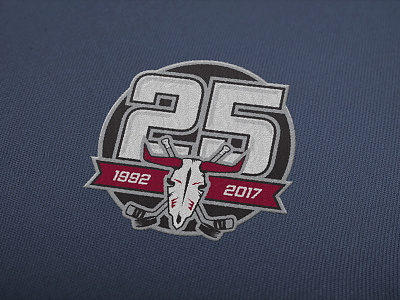 Embroidered Red Deer Rebels Anniversary Logo