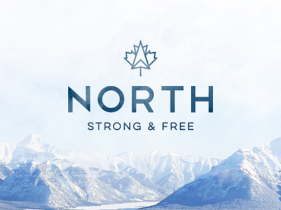 North Logo canadian maple leaf mountains north