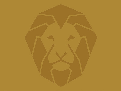 Lion icon geometric gold icon lion