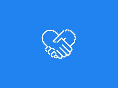 Social Tech Labs blue brand branding hand heart icon logo mark social tech