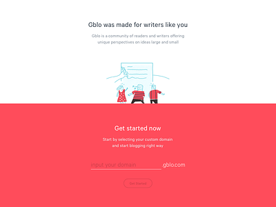 Gblo Conversion Detail illustration input interface landing page red section texture ui ux
