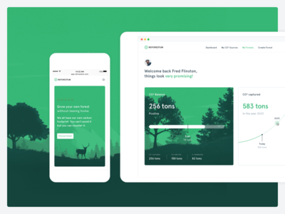 Reforestum Web App! dashboard forest green mobile significa ui ux web app