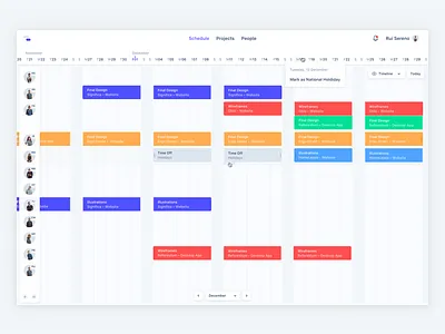 Team Management App app calendar cards desktop float kanbam productivity schedule significa ui