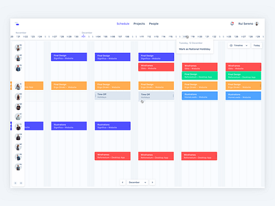 Team Management App app calendar cards desktop float kanbam productivity schedule significa ui