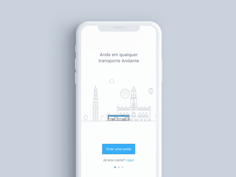 Metro do Porto Onboarding animation blue bus city illustration login onboarding significa train white