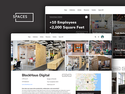 Spaces collection indianapolis map office offices profile space spaces ui ux voting web