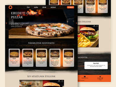 Pizzeria Mockup adobe adobe xd adobexd black design mockup orange pizza pizzeria restaurant ui ux web design