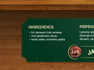 Jameson - ingredients czech green ingredients pkart wood