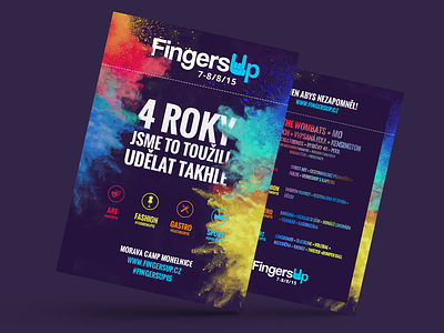 Fingersup – posters colorful colors czech dark festival fingersup line up lineup music pkart poster