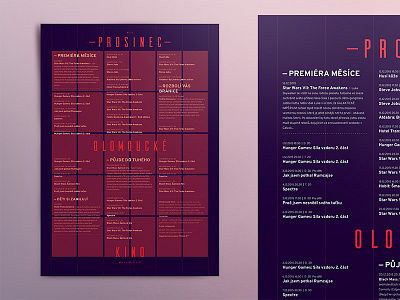 Monthly poster - detail blue cinema condensed czech grid pkart poster purple red school typography