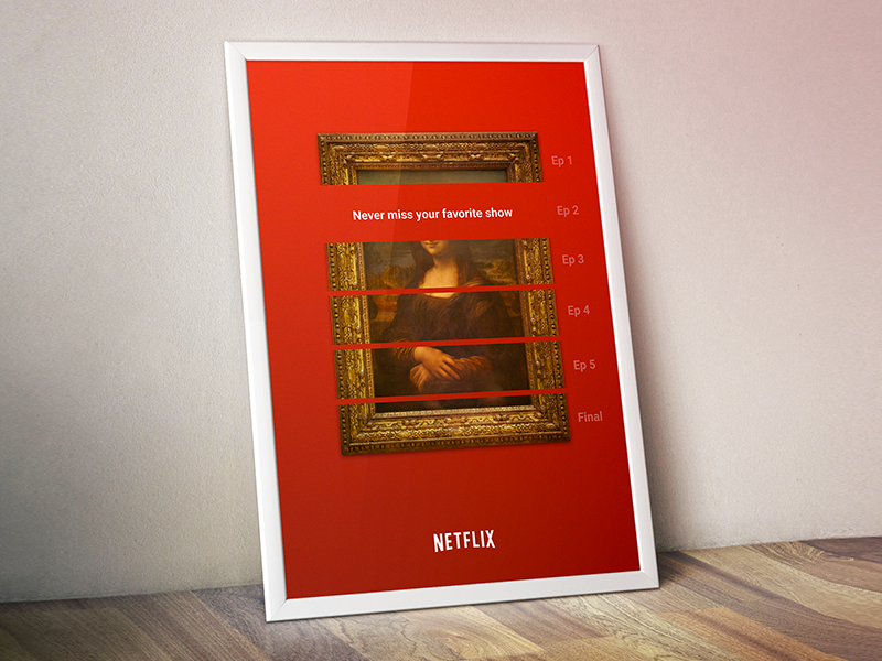 Netflix poster fancy border mona ad tv czech show art white poster red netflix