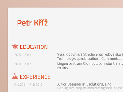Responive resume clean czech minimalist orange pkart