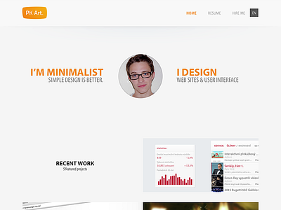 PKART redesign clean czech homepage minimalist orange pkart portfolio redesign round