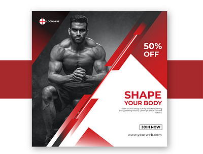 Gym Fitness l Social Media Post Banner Template Design. ads ads banner advertising design fitness fitness banner design fitness flayer gym gym flayer gym poster health instagram banner photoshop promotional social media sports template traning web banner workout