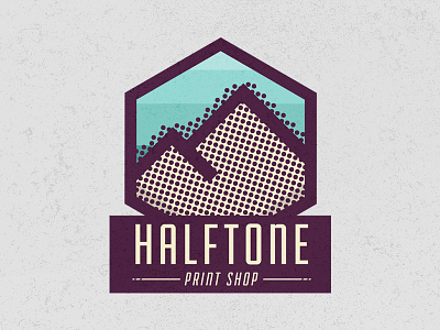 Halftone Print Shop illustration logo print shop
