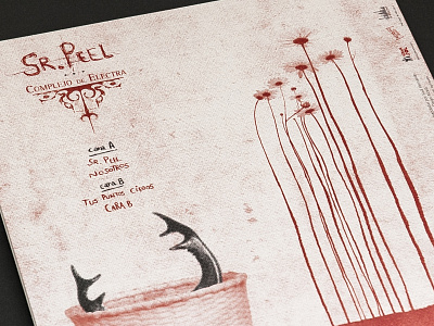 Sr. Peel B album art beetle blood dark art design flowers gothic guillotine illustration