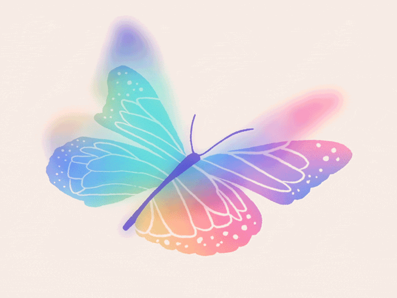 Butterfly aftereffects animation blur butterfly gradient motion design procreate rainbow