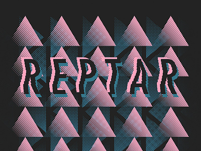 Reptar Poster band illustrator music photoshop poster print printmaking reptar screen printing triangle typeface typography