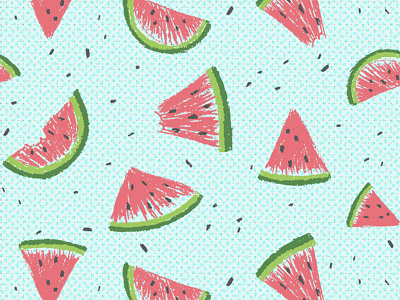 Watermelon Pattern art crayon design drawing graphic design green illustration illustrator pattern photoshop pink watermelons