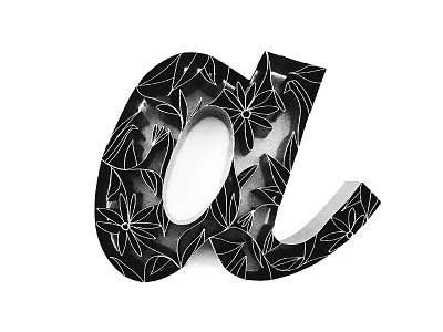 A a black and white floral handmade paper paper quilling typography