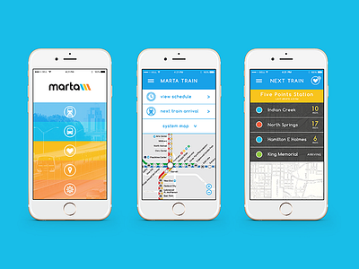 MARTA app redesign app app design art atlanta design marta metro train ui web