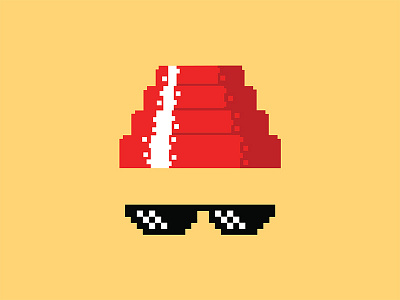 8-Bit DEVO 8 bit deal with it devo glasses hat pixel art pixelated power dome