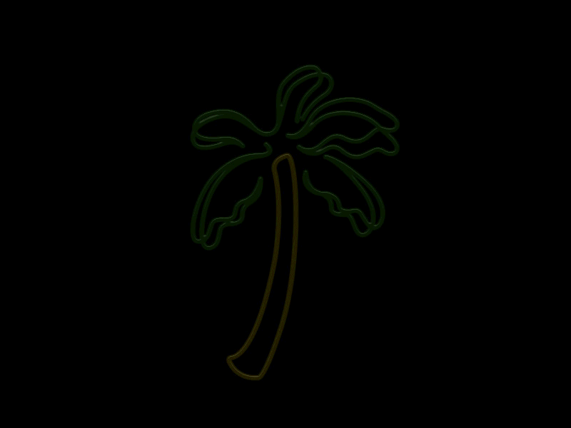Palm Tree animate animation beach gif glow neon neon sign palm tree