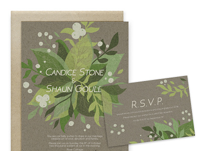Wedding Invites drawing floral illustration invitation invites leaves rsvp texture wedding